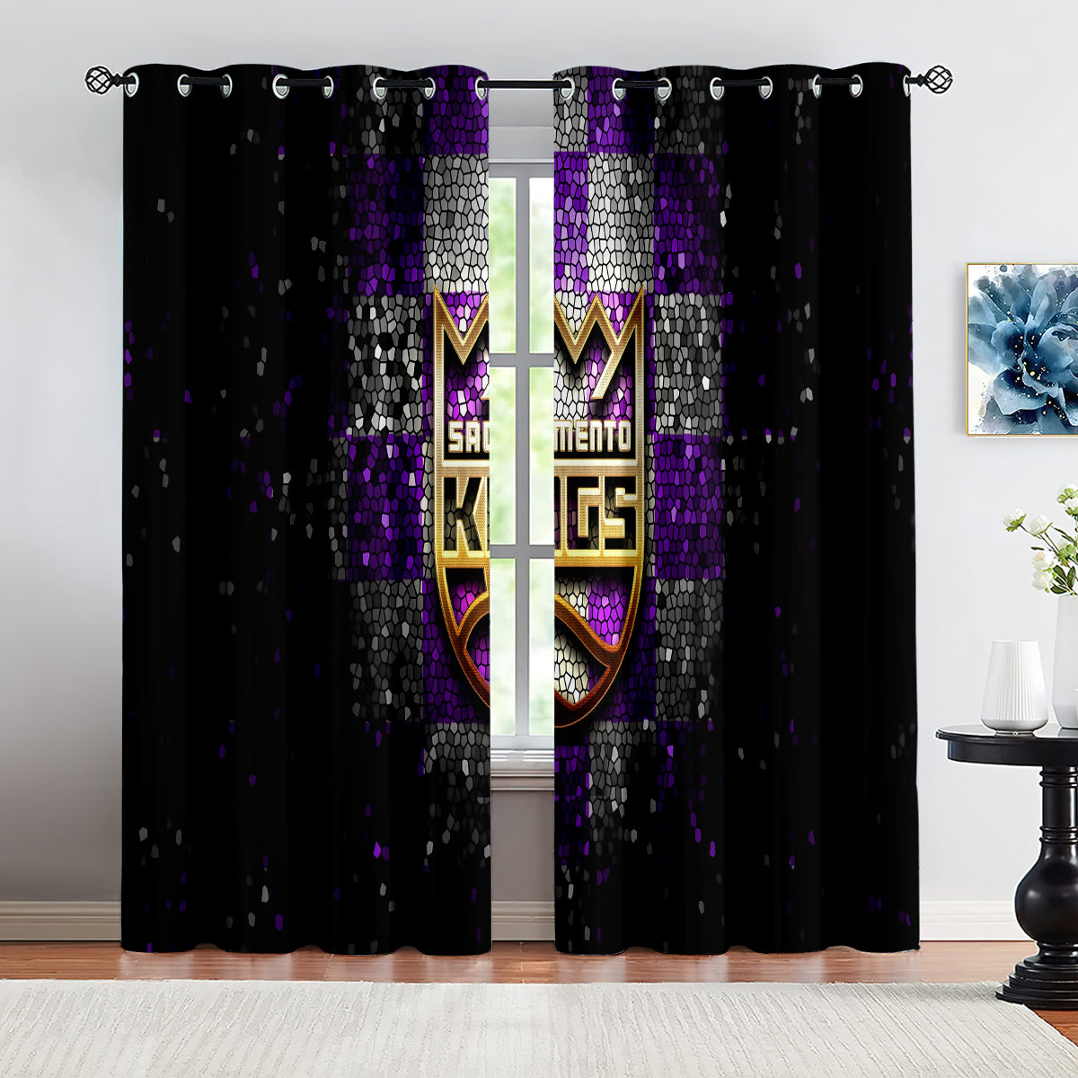 Sacramento Basketball Kings Blackout Curtains Drapes For Window Treatment Set