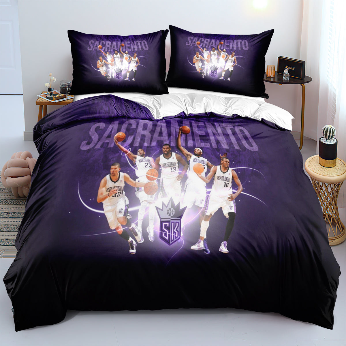 Sacramento Basketball Kings Bedding Set Quilt Cover Without Filler