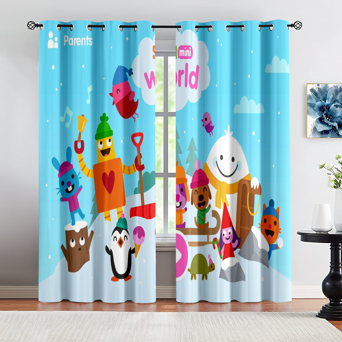 Sago Mini Friends Blackout Curtains Drapes for Window Treatment Set