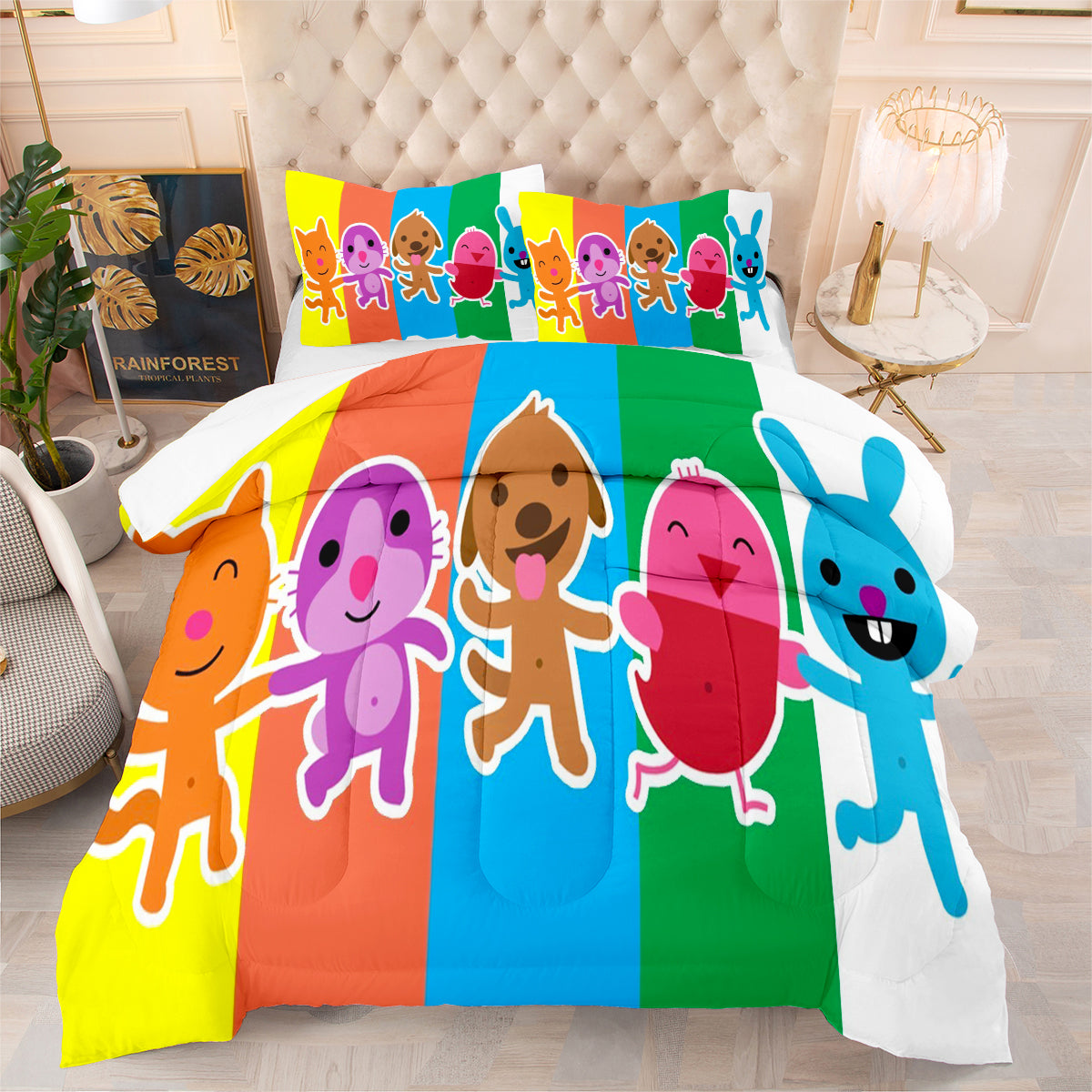 Sago Mini Friends Comforter Pillowcase Sets Blanket All Season Reversible Quilted Duvet