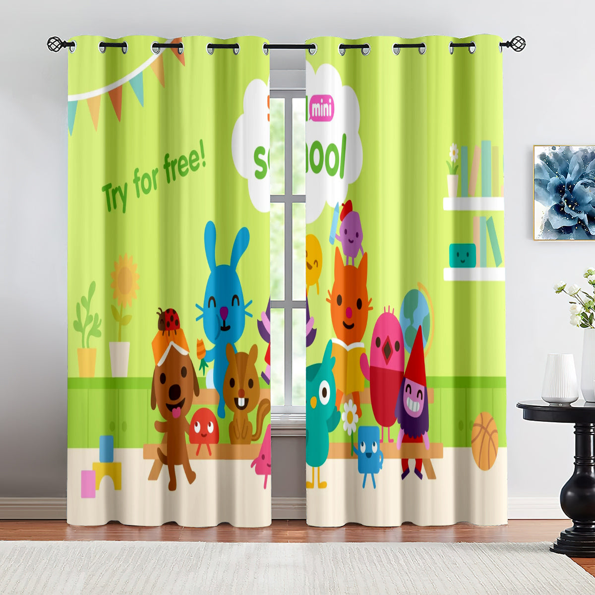 Sago Mini Friends Blackout Curtains Drapes for Window Treatment Set