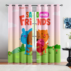 Sago Mini Friends Blackout Curtains Drapes for Window Treatment Set