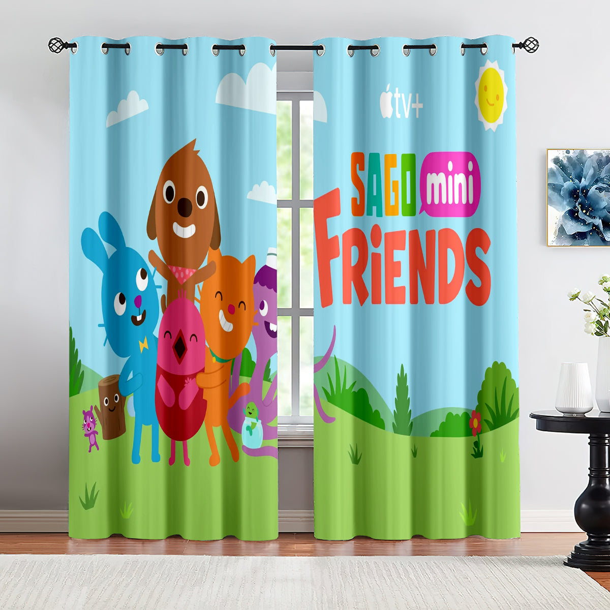 Sago Mini Friends Blackout Curtains Drapes for Window Treatment Set