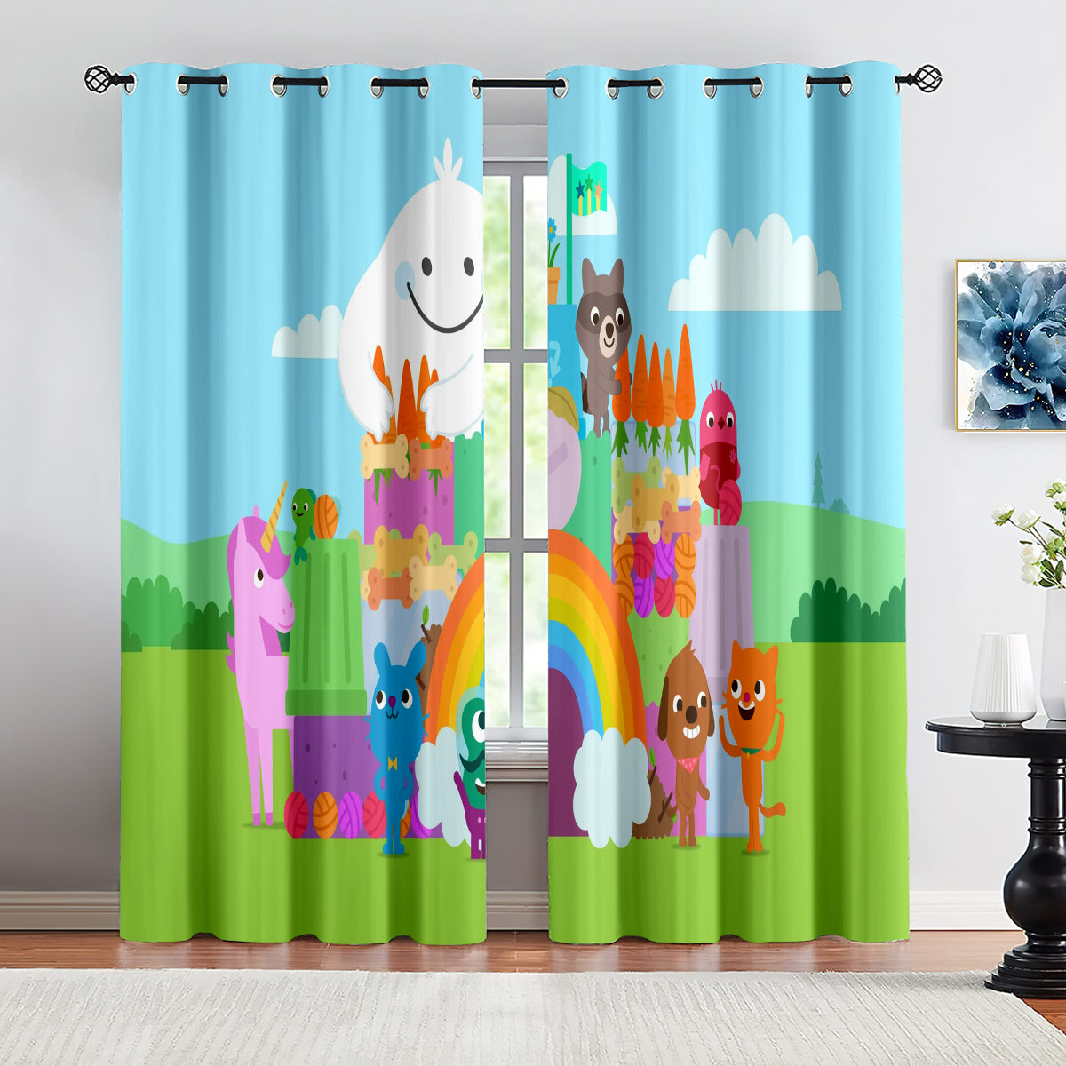 Sago Mini Friends Blackout Curtains Drapes for Window Treatment Set