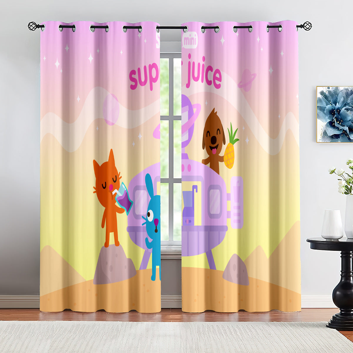 Sago Mini Friends Blackout Curtains Drapes for Window Treatment Set