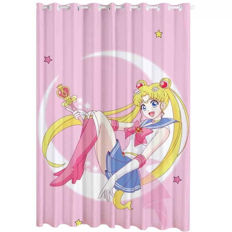 Sailor Moon Blackout Curtain for Bedroom Window Treatment