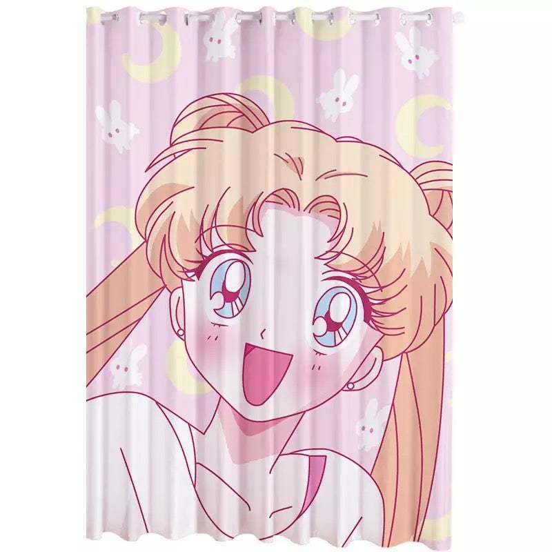 Sailor Moon Blackout Curtain for Bedroom Window Treatment