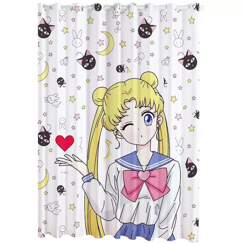 Sailor Moon Blackout Curtain for Bedroom Window Treatment