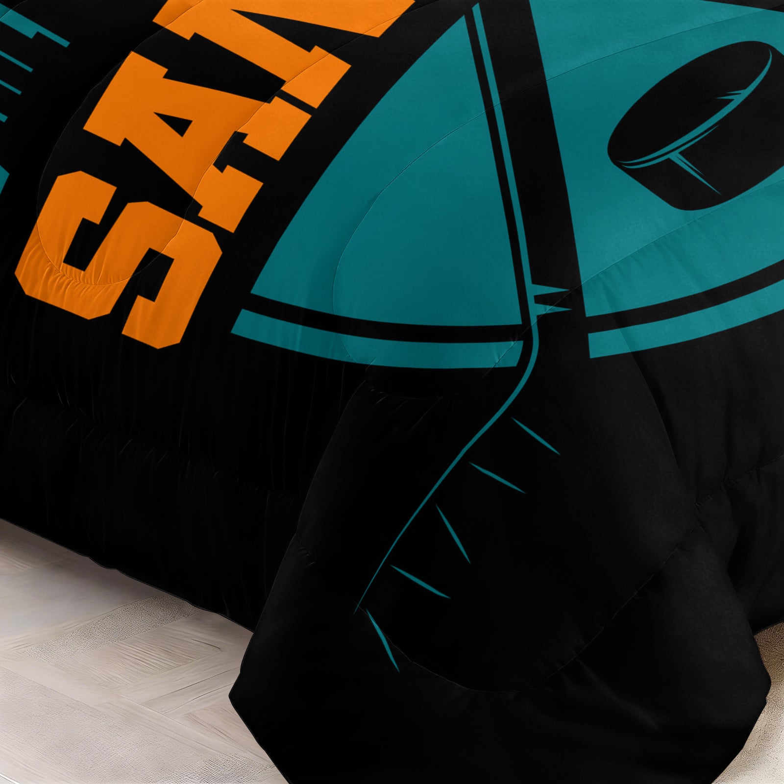 San Jose Sharks Hockey League Comforter Pillowcase Sets Blanket All Season Reversible Quilted Duvet