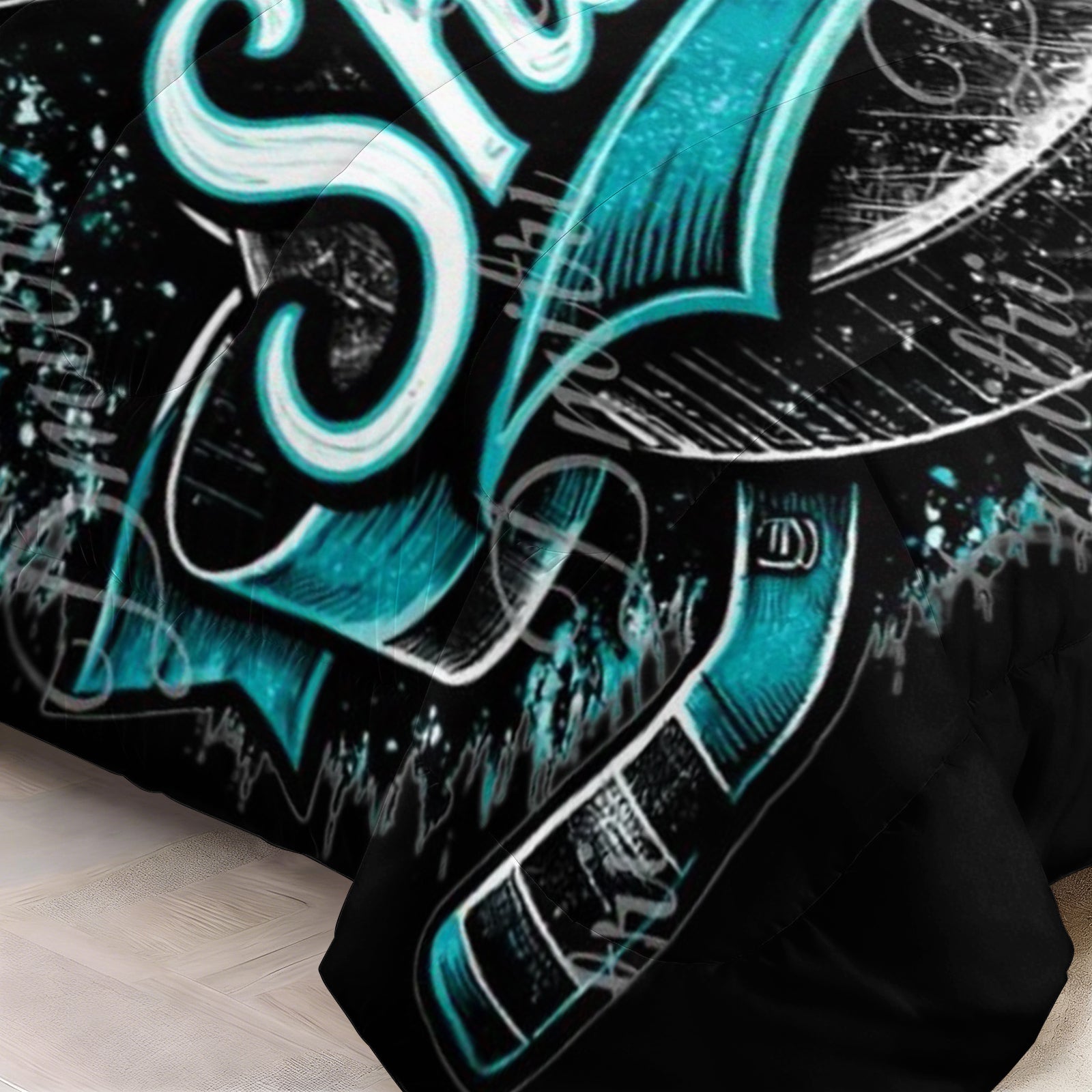 San Jose Sharks Hockey League Comforter Pillowcase Sets Blanket All Season Reversible Quilted Duvet