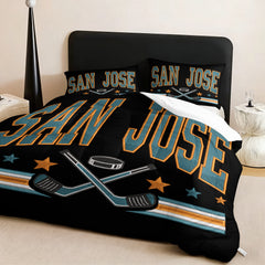 San Jose Sharks Hockey League Comforter Pillowcase Sets Blanket All Season Reversible Quilted Duvet