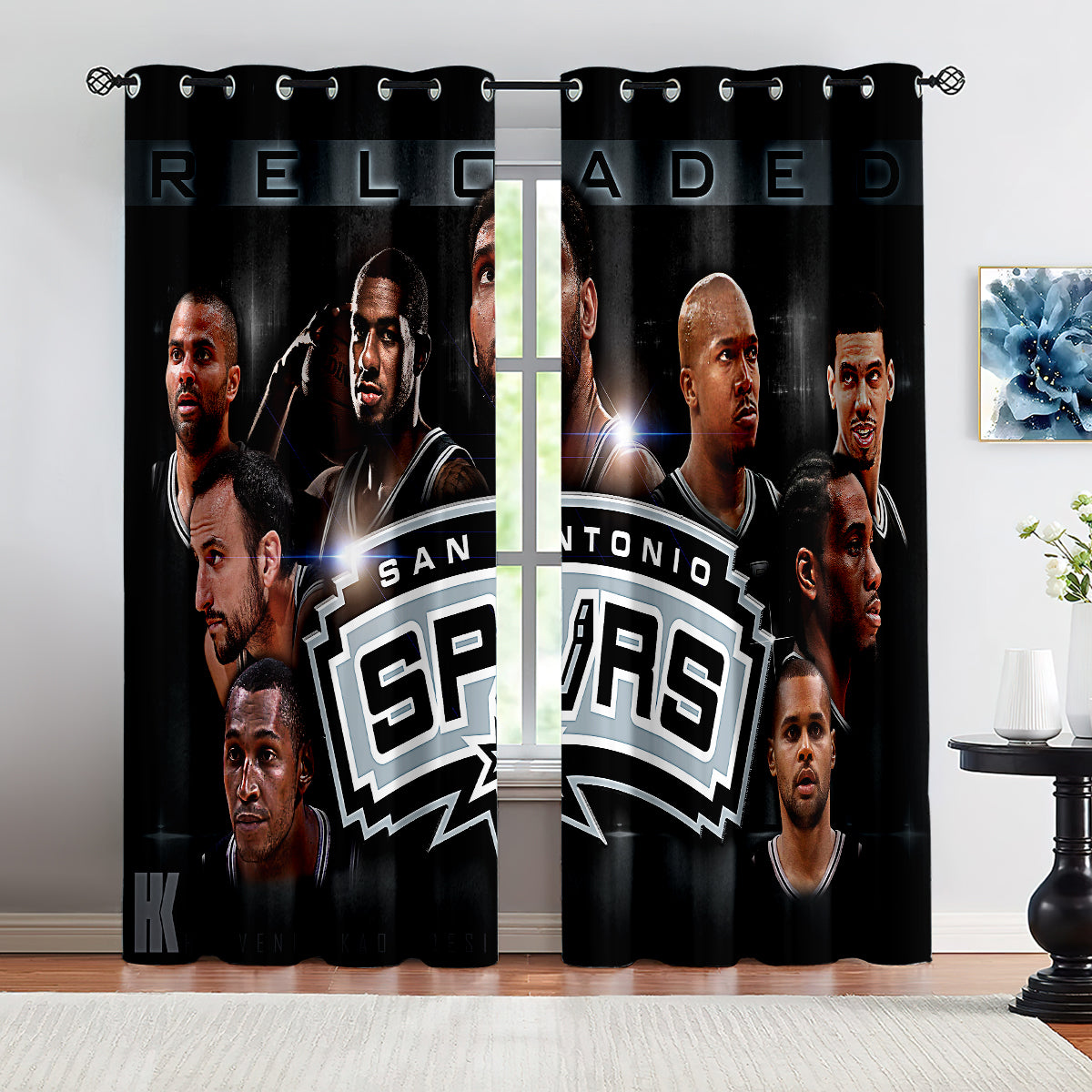 San Antonio Basketball Spurs Blackout Curtains Drapes For Window Treatment Set