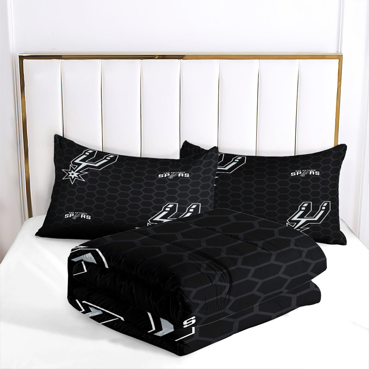 San Antonio Spurs Basketball Comforter Pillowcase Sets Blanket All Season Reversible Quilted Duvet