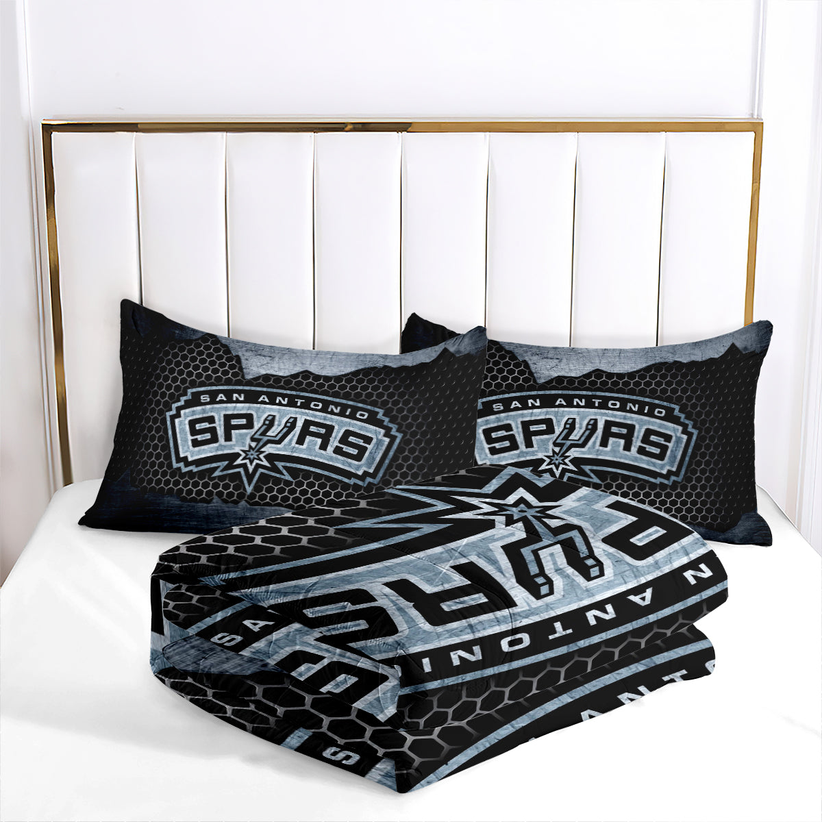 San Antonio Spurs Basketball Comforter Pillowcase Sets Blanket All Season Reversible Quilted Duvet
