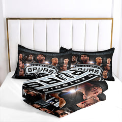 San Antonio Spurs Basketball Comforter Pillowcase Sets Blanket All Season Reversible Quilted Duvet
