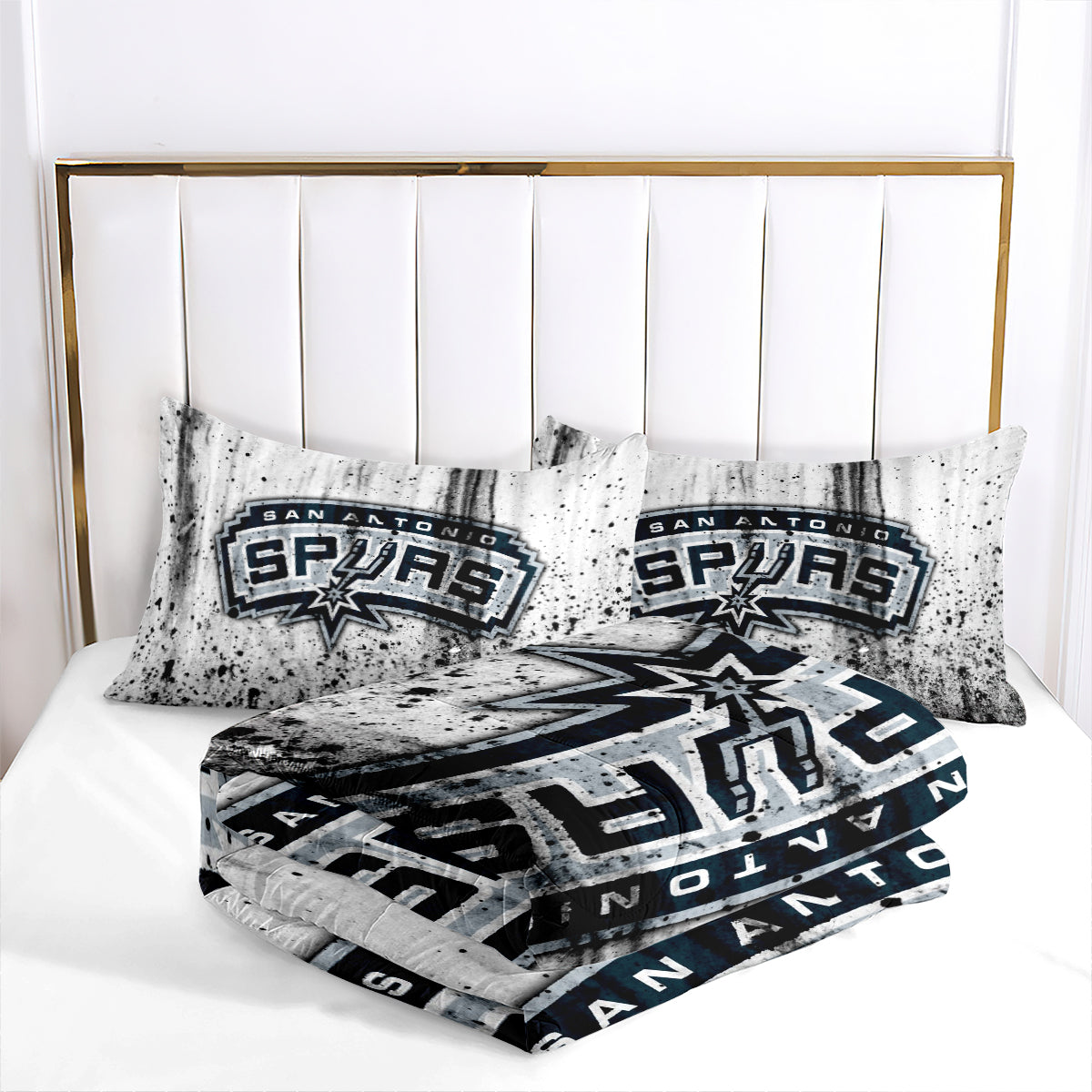 San Antonio Spurs Basketball Comforter Pillowcase Sets Blanket All Season Reversible Quilted Duvet