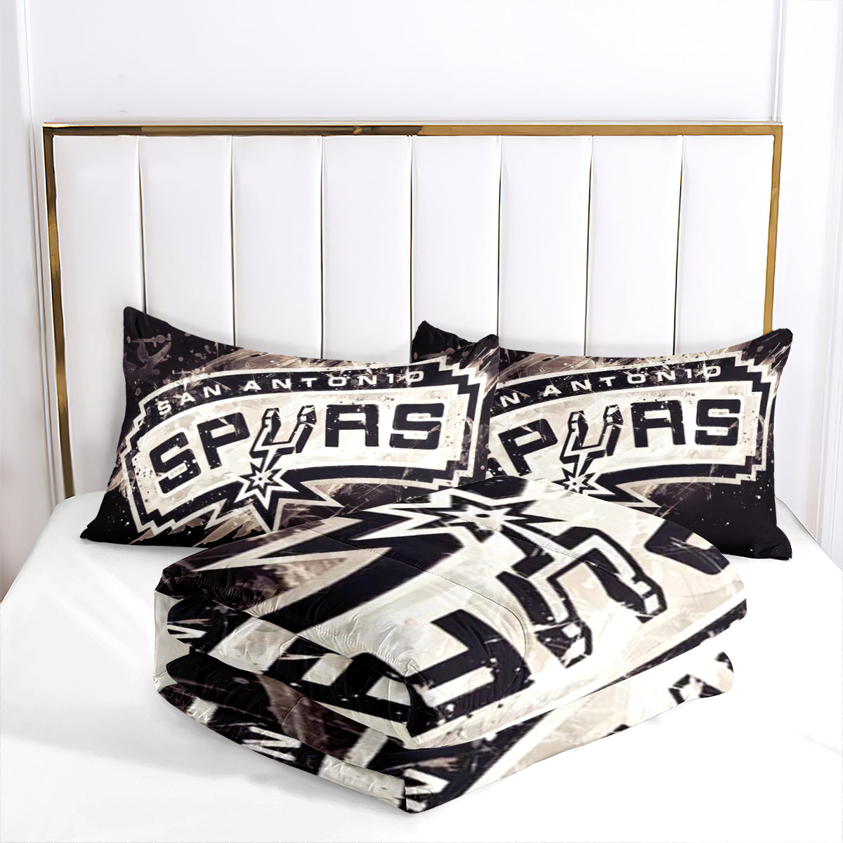 San Antonio Spurs Basketball Comforter Pillowcase Sets Blanket All Season Reversible Quilted Duvet