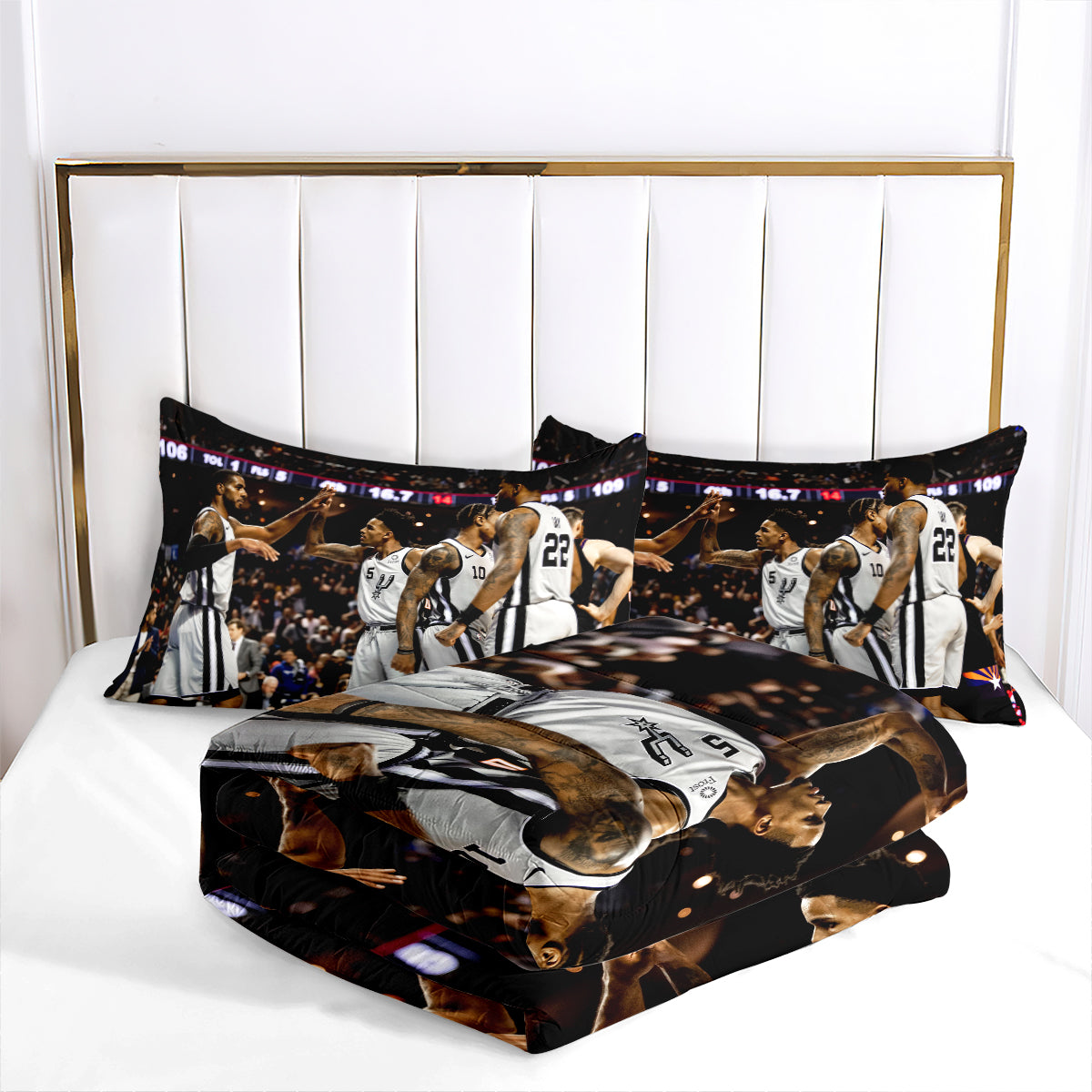 San Antonio Spurs Basketball Comforter Pillowcase Sets Blanket All Season Reversible Quilted Duvet