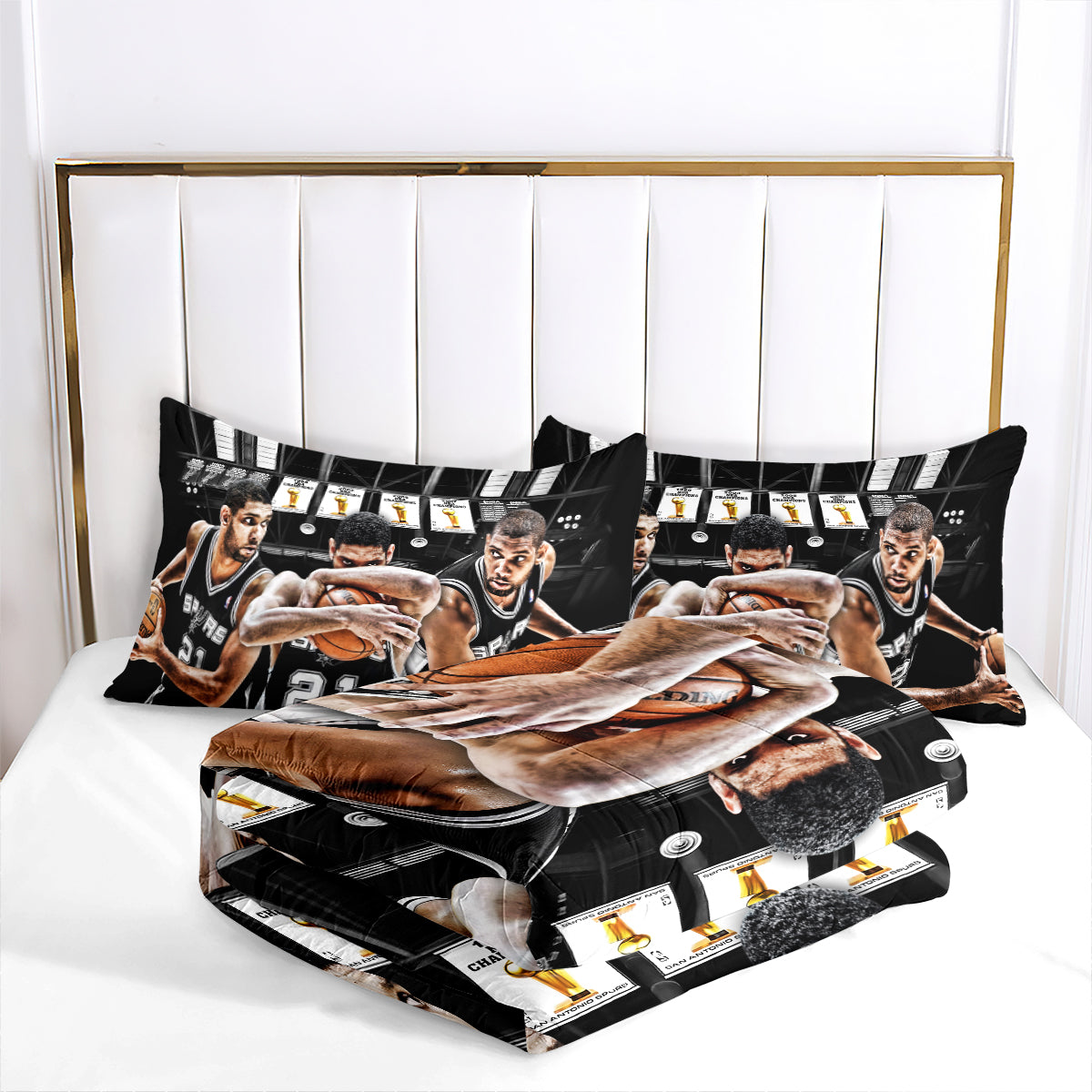 San Antonio Spurs Basketball Comforter Pillowcase Sets Blanket All Season Reversible Quilted Duvet
