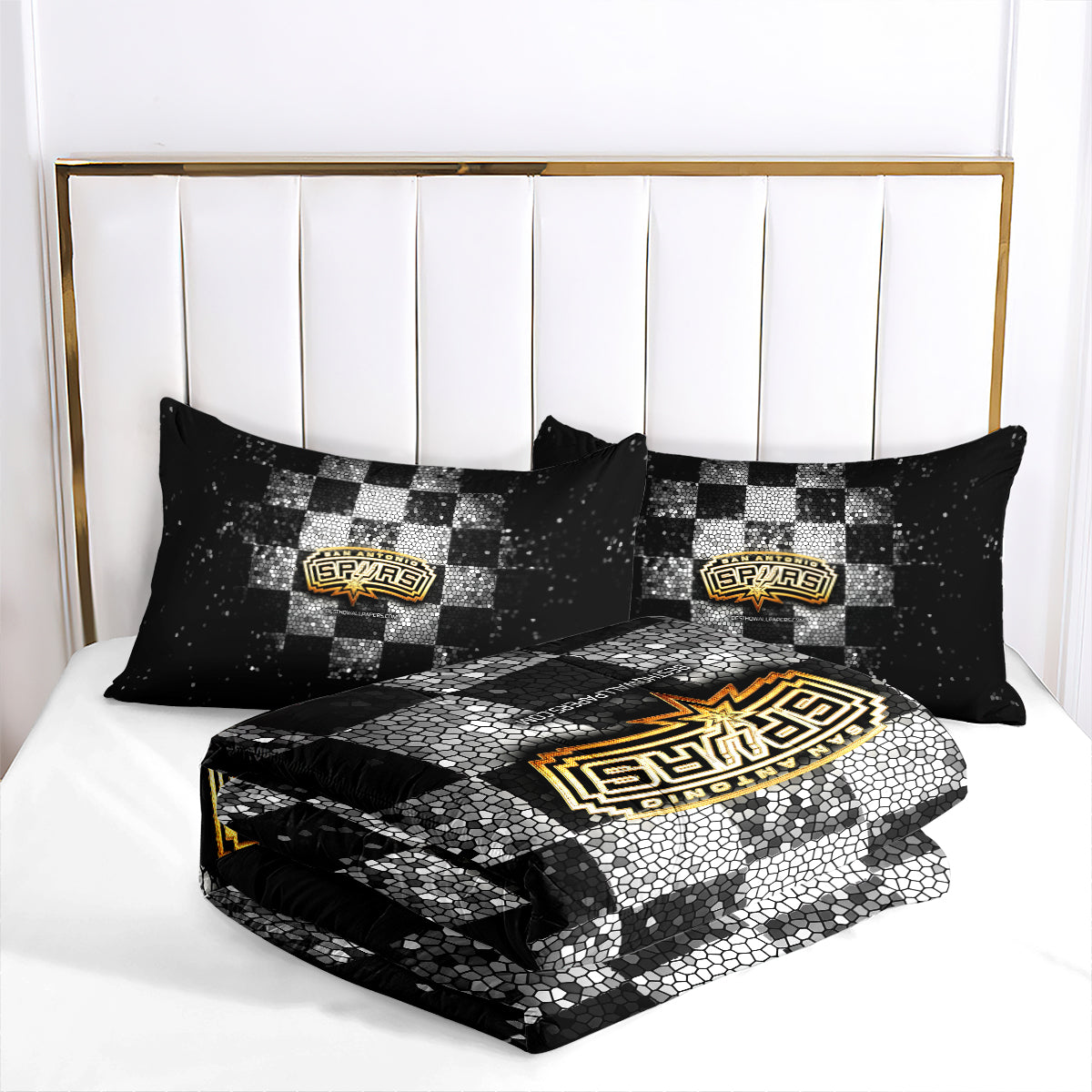 San Antonio Spurs Basketball Comforter Pillowcase Sets Blanket All Season Reversible Quilted Duvet