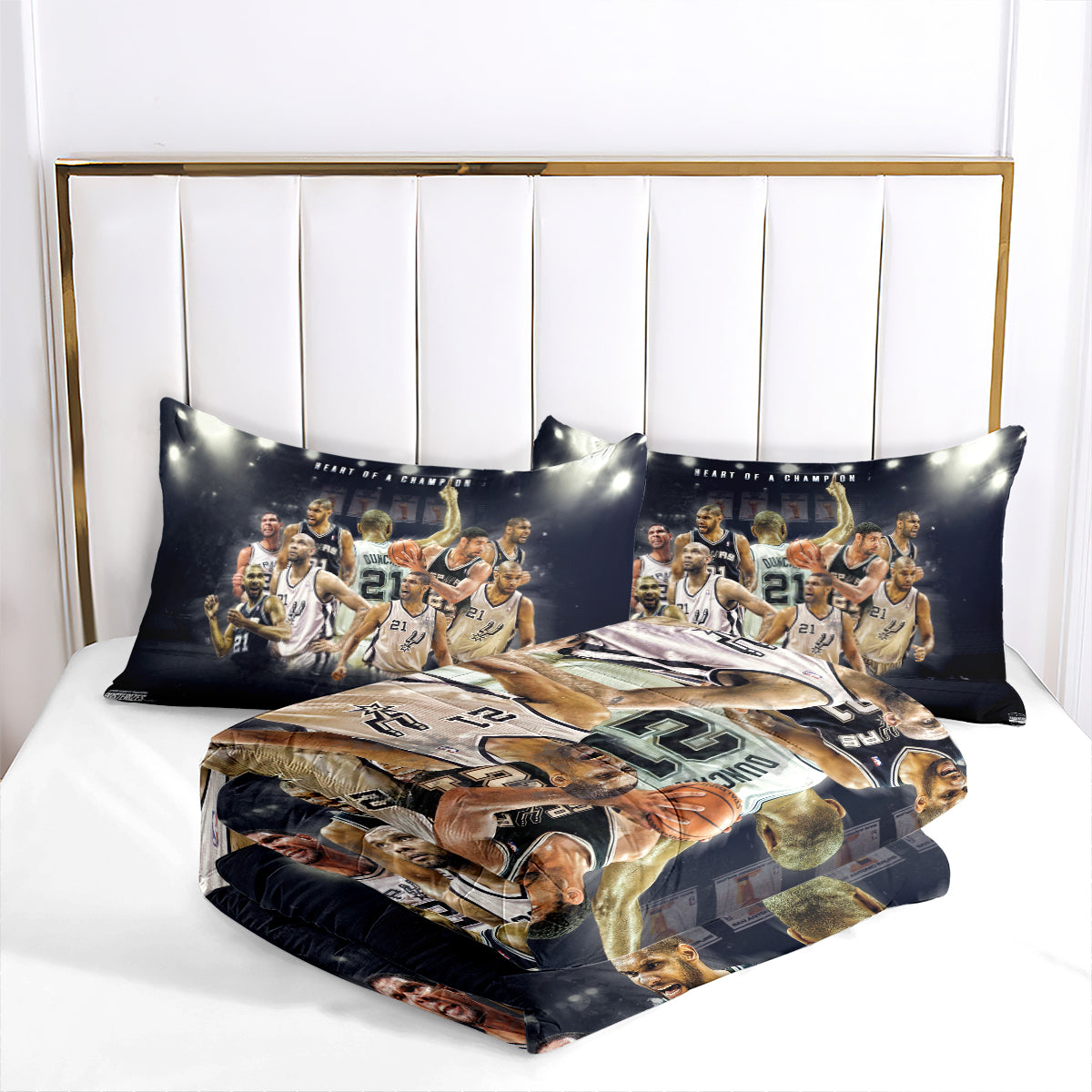 San Antonio Spurs Basketball Comforter Pillowcase Sets Blanket All Season Reversible Quilted Duvet