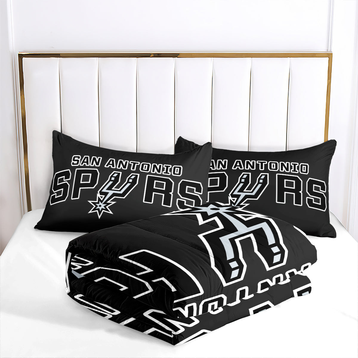 San Antonio Spurs Basketball Comforter Pillowcase Sets Blanket All Season Reversible Quilted Duvet
