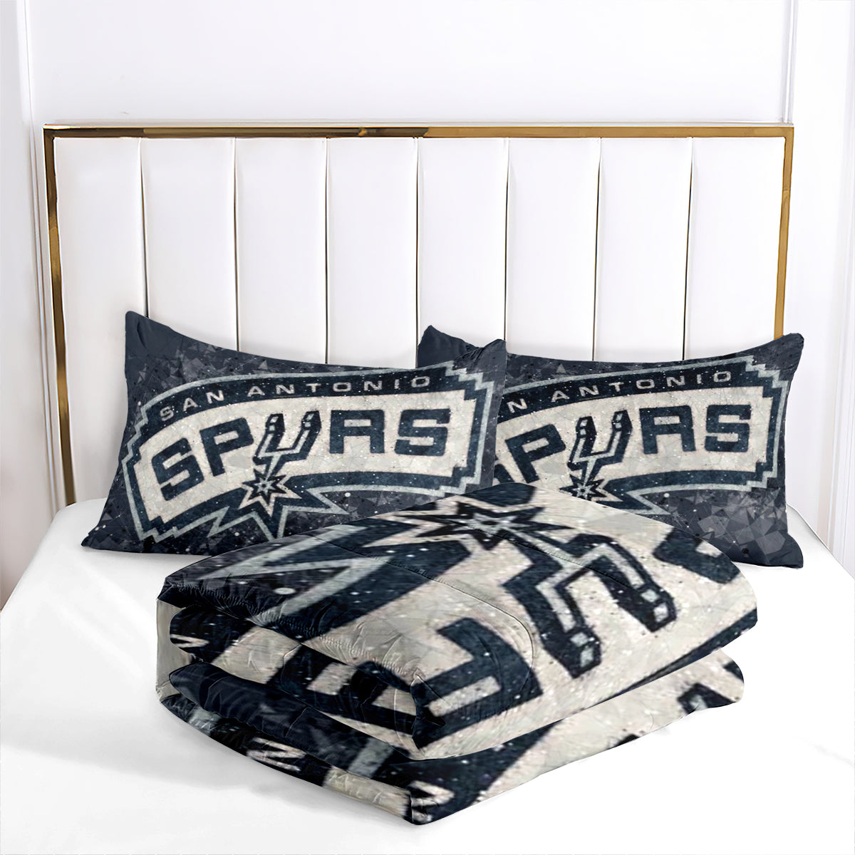 San Antonio Spurs Basketball Comforter Pillowcase Sets Blanket All Season Reversible Quilted Duvet