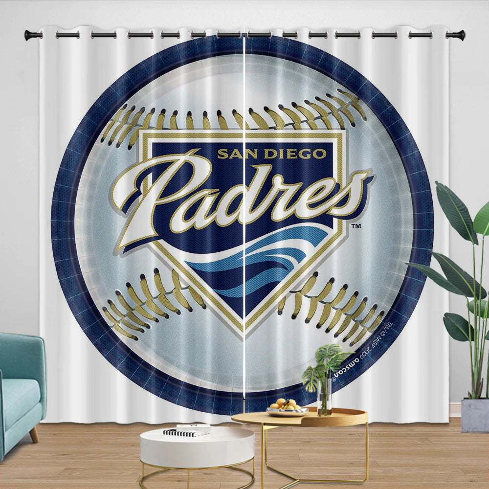 San Diego Padres Blackout Curtain for Living Room Bedroom Window Treatment