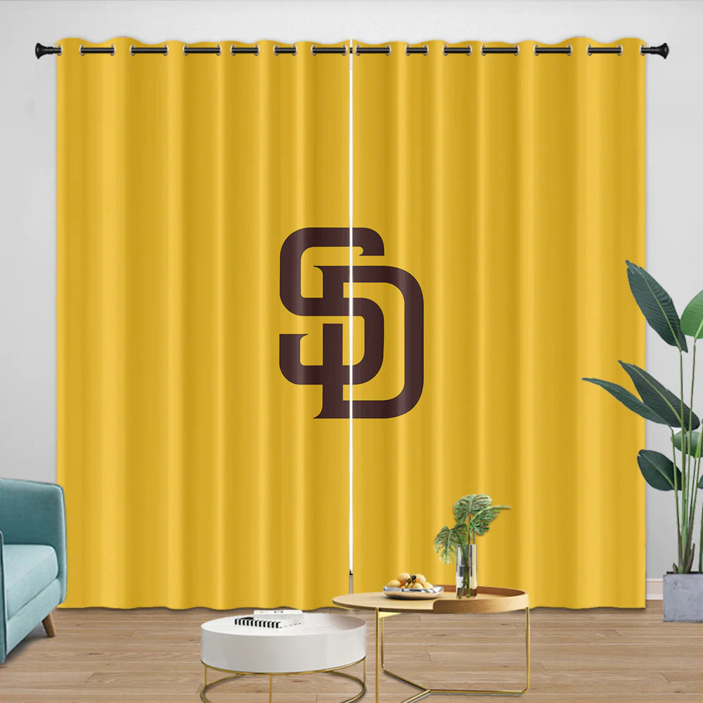 San Diego Padres Blackout Curtain for Living Room Bedroom Window Treatment