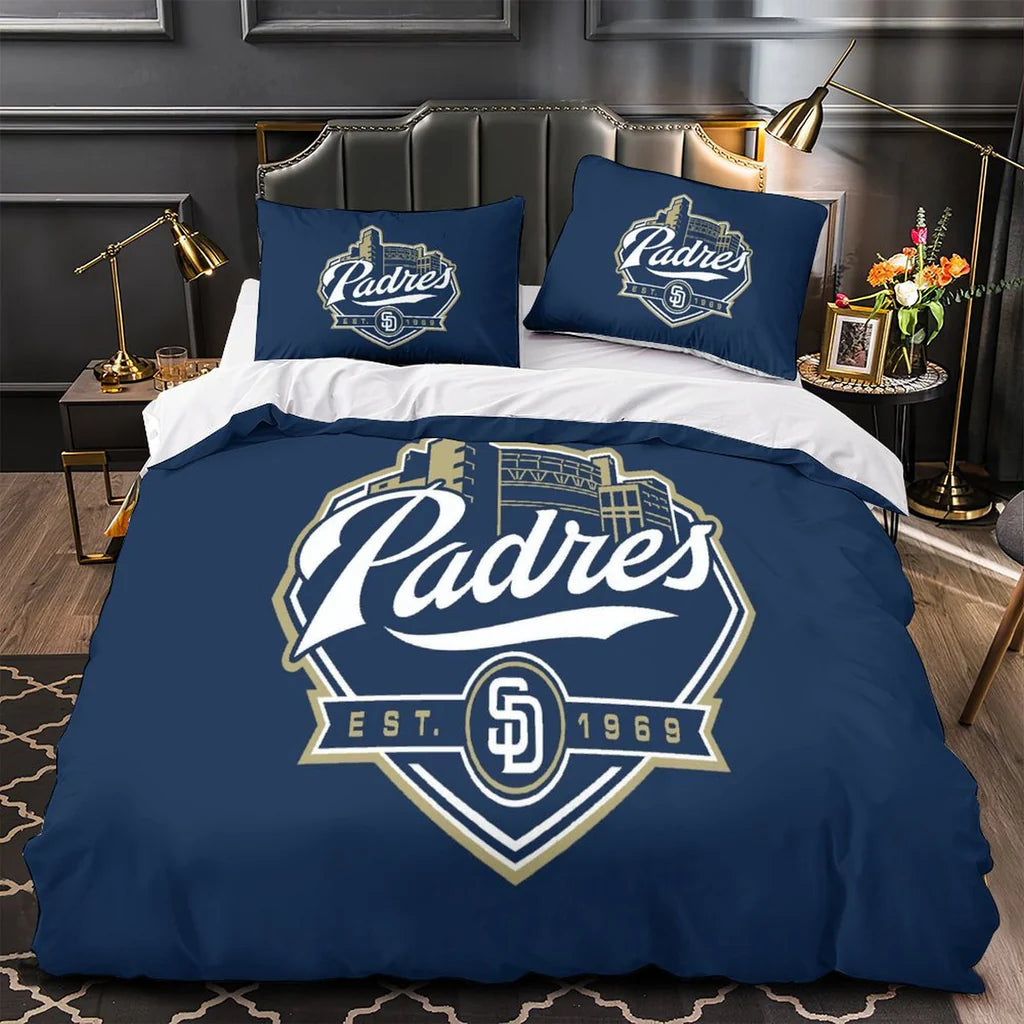 San Diego Padres Duvet Cover Quilt Case Pillowcase Bedding Set Without Filler