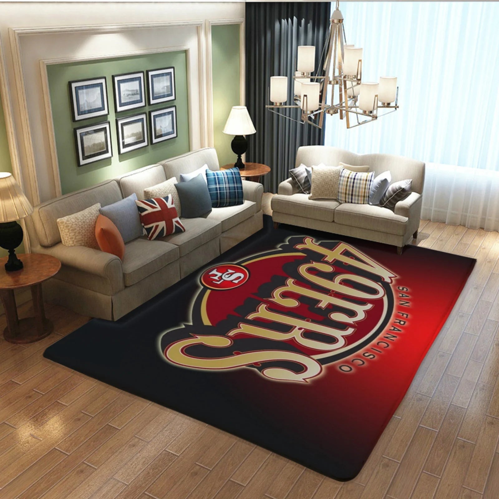 San Francisco 49ers Football Team Carpet Living Room Bedroom Mats Kitchen Bathroom Rugs