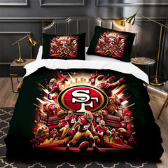 San Francisco 49ers Footbball Duvet Cover Quilt Case Pillowcase Bedding Set Without Filler
