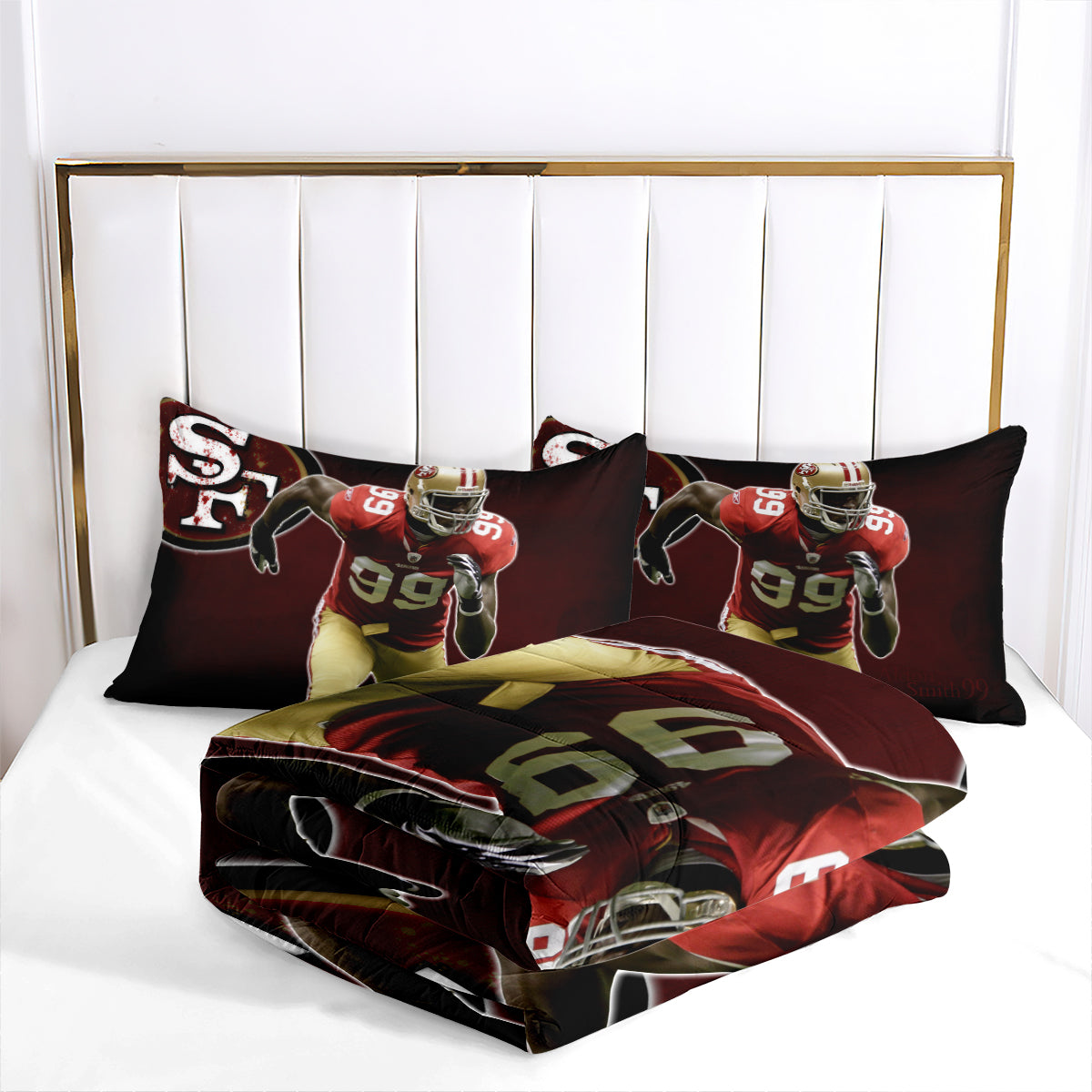 San Francisco 49ers Football Team Comforter Pillowcase Sets Blanket All Season Reversible Quilted Duvet