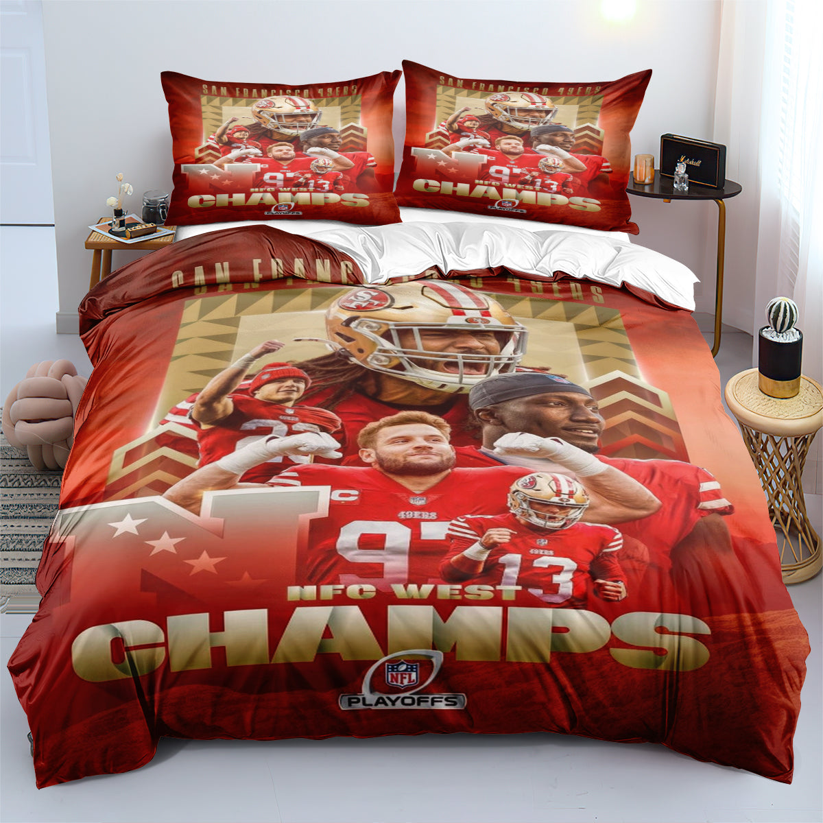 San Francisco 49ers Football League  Duvet Cover Quilt Cover Pillowcase Bedding Set