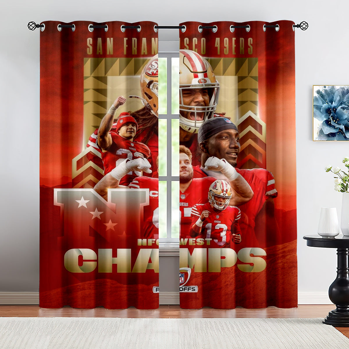 San Francisco 49ers Football Team Blackout Curtains Drapes For Window Treatment Set