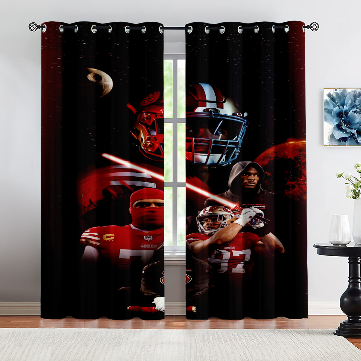 San Francisco 49ers Football Team Blackout Curtains Drapes For Window Treatment Set