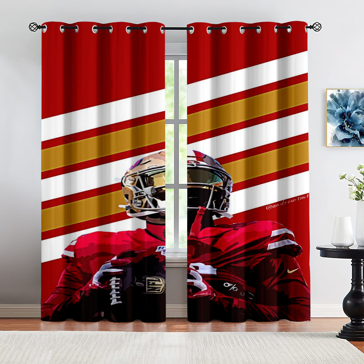 San Francisco 49ers Football Team Blackout Curtains Drapes For Window Treatment Set