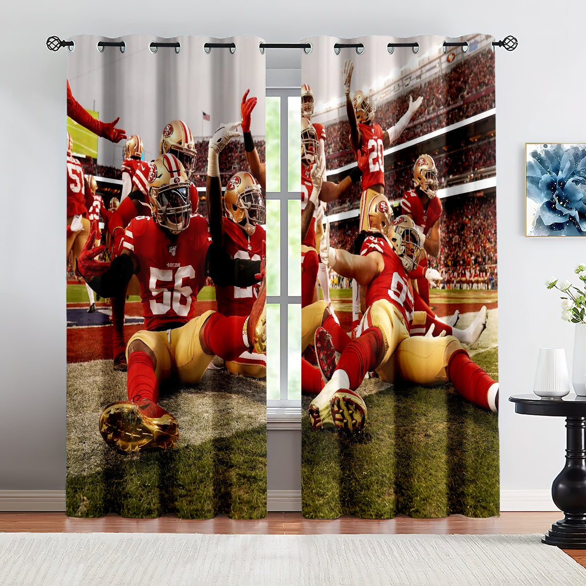 San Francisco 49ers Football Team Blackout Curtains Drapes For Window Treatment Set