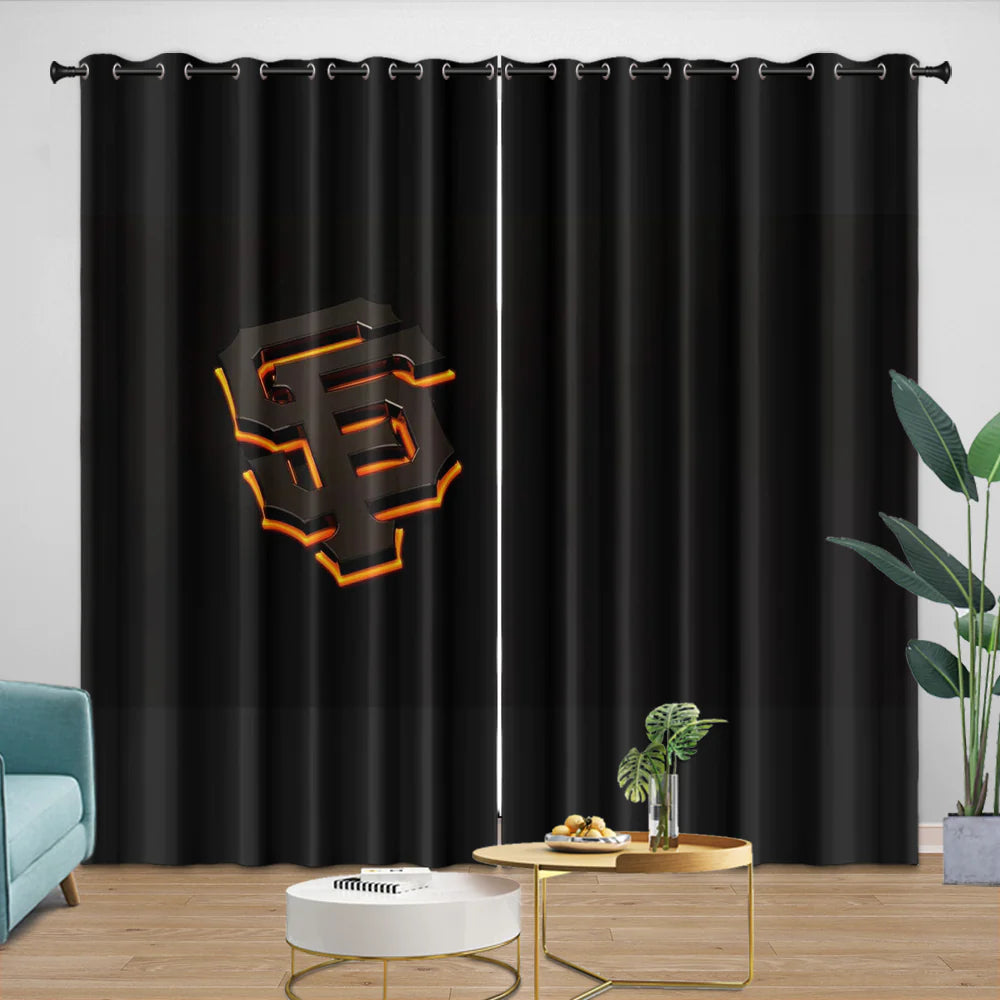 San Francisco Giants Blackout Curtain for Living Room Bedroom Window Treatment