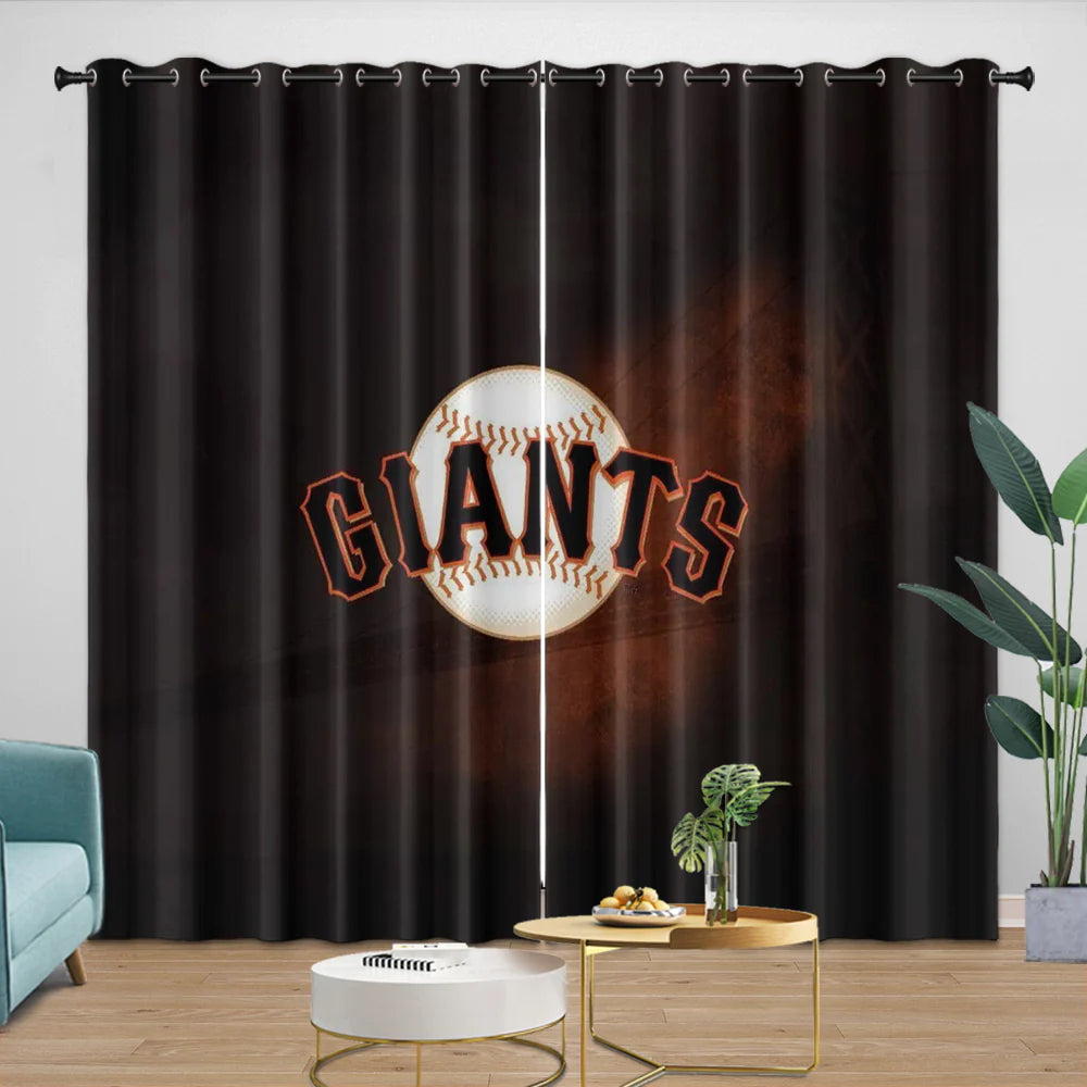 San Francisco Giants Blackout Curtain for Living Room Bedroom Window Treatment
