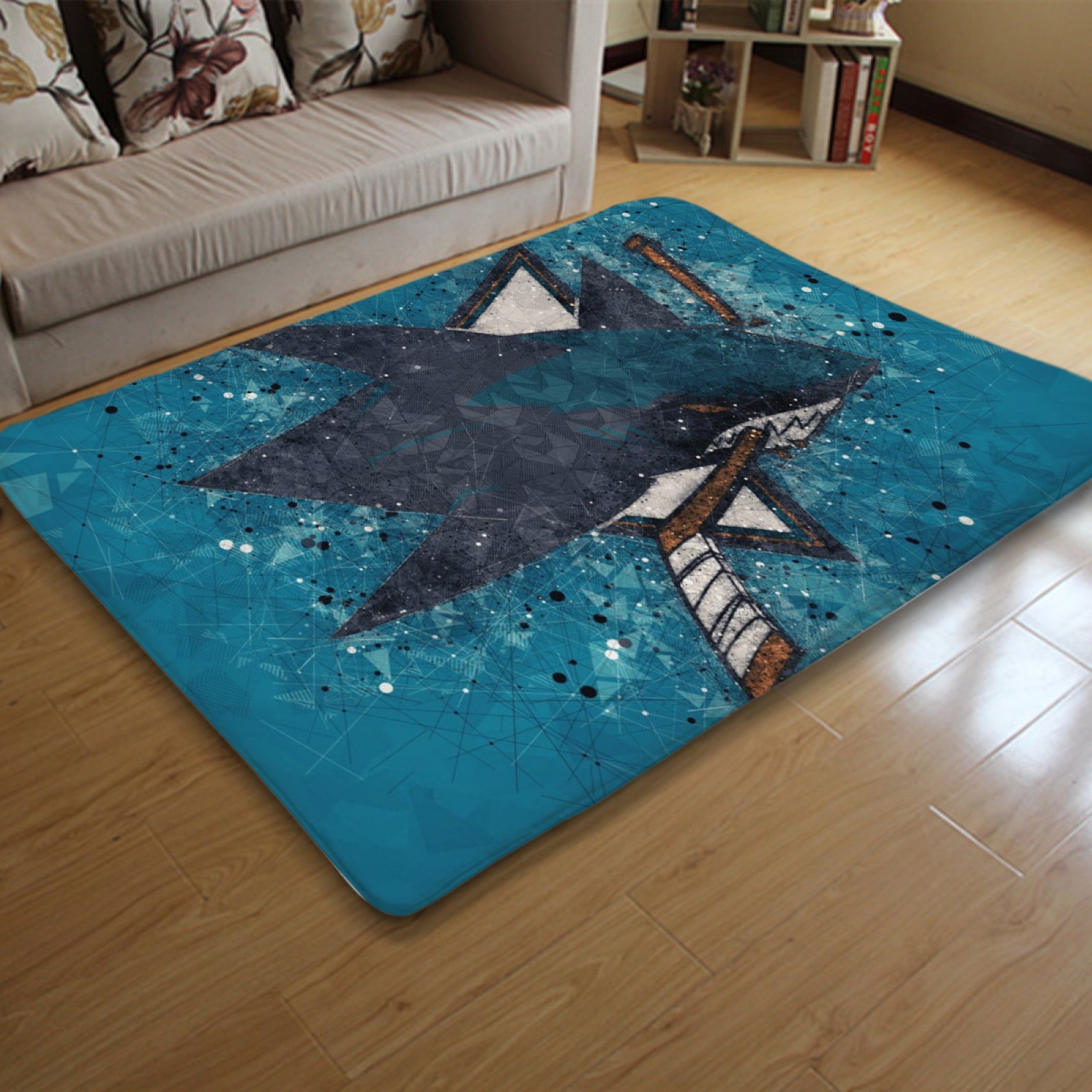 San Jose Sharks Hockey League Carpet Living Room Bedroom Mats Kitchen Bathroom Rugs