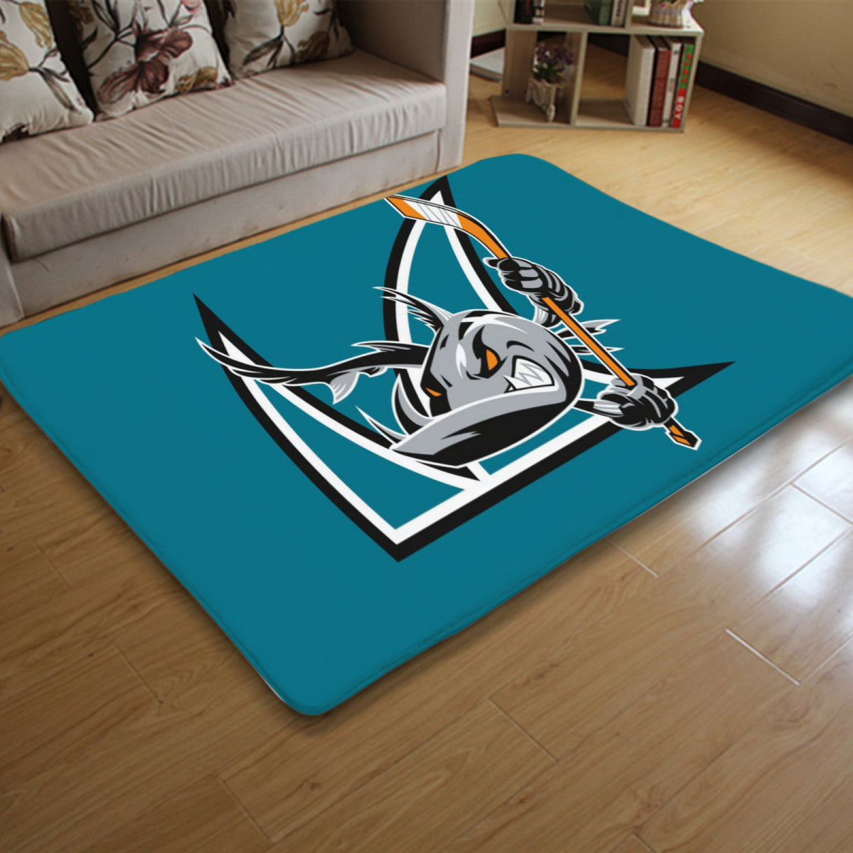 San Jose Sharks Hockey League Carpet Living Room Bedroom Mats Kitchen Bathroom Rugs