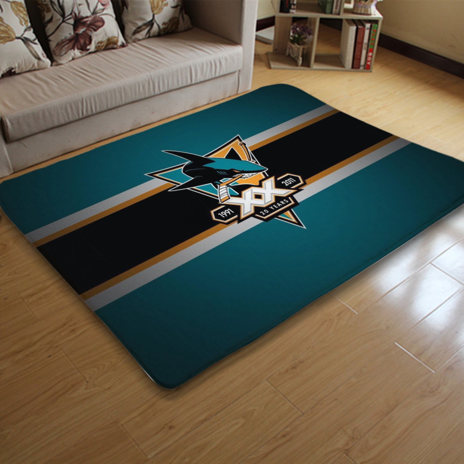 San Jose Sharks Hockey League Carpet Living Room Bedroom Mats Kitchen Bathroom Rugs