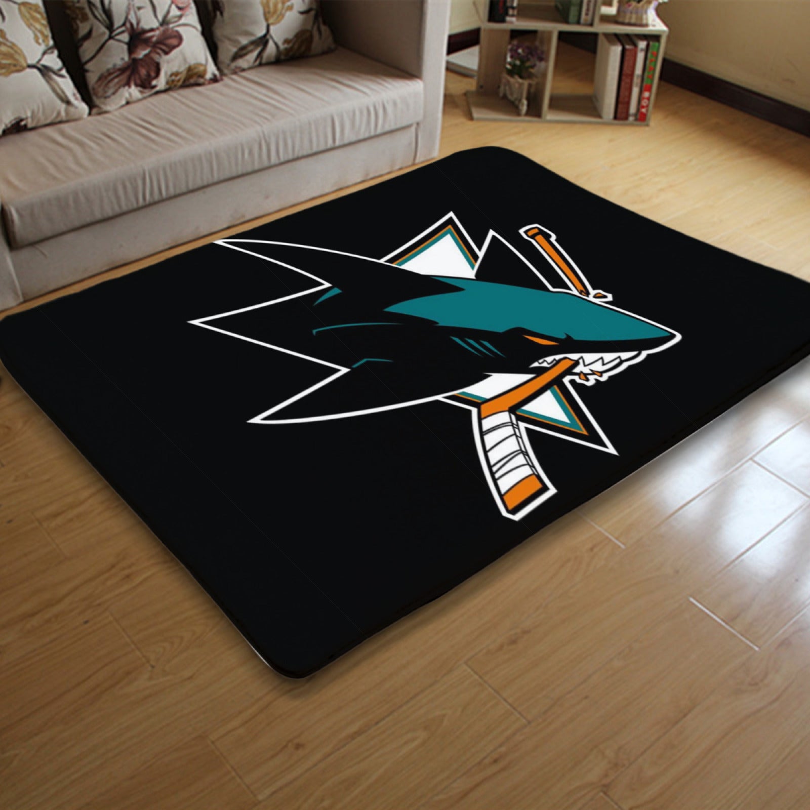 San Jose Sharks Hockey League Carpet Living Room Bedroom Mats Kitchen Bathroom Rugs