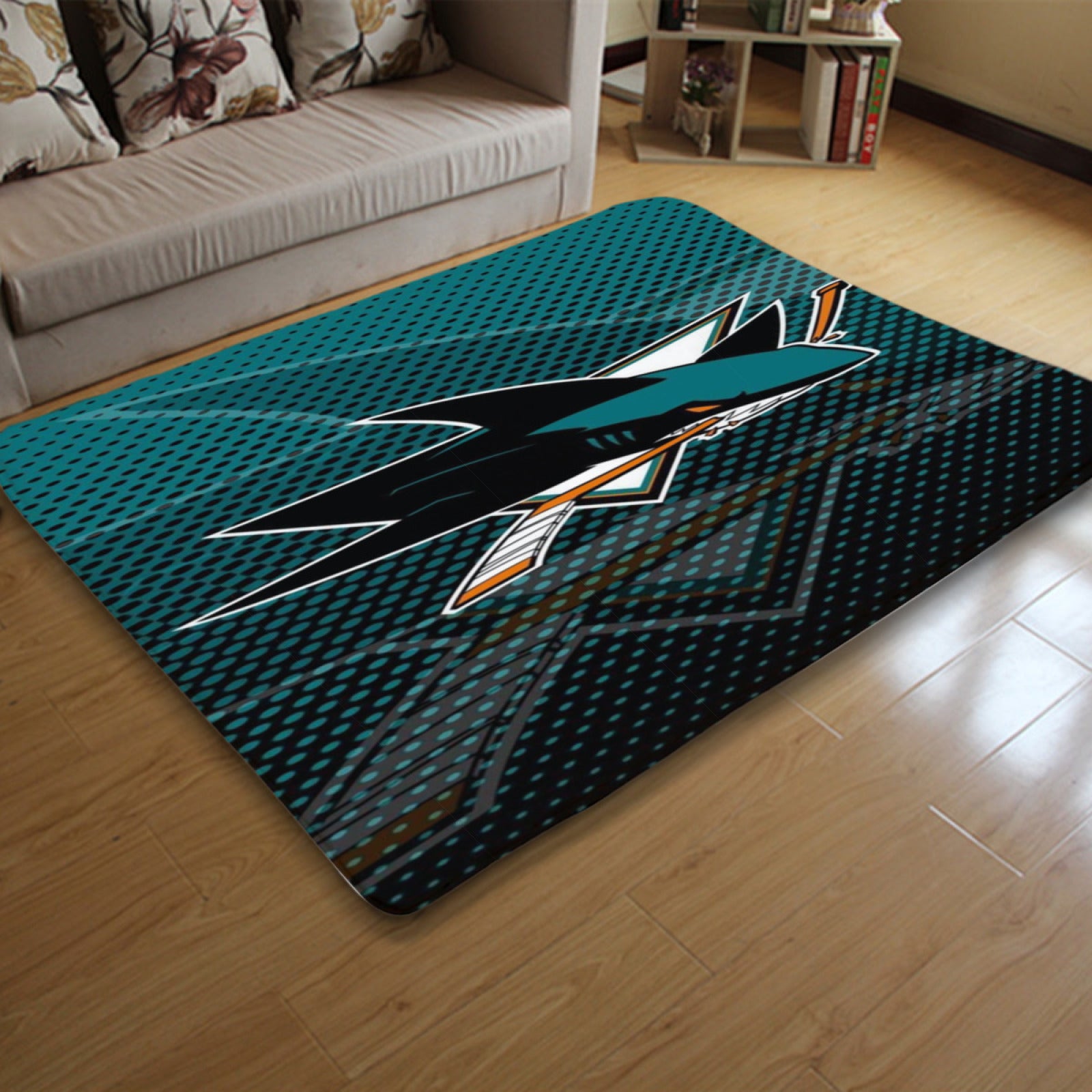 San Jose Sharks Hockey League Carpet Living Room Bedroom Mats Kitchen Bathroom Rugs