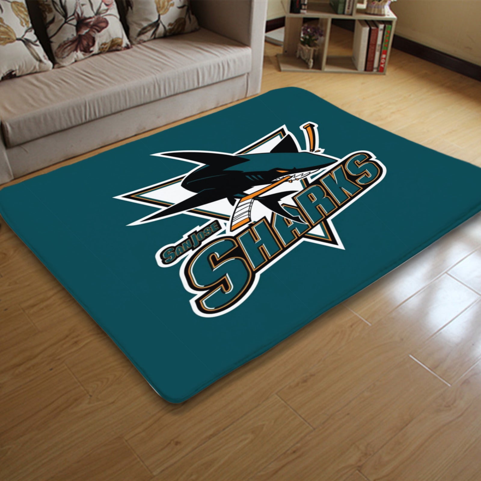 San Jose Sharks Hockey League Carpet Living Room Bedroom Mats Kitchen Bathroom Rugs