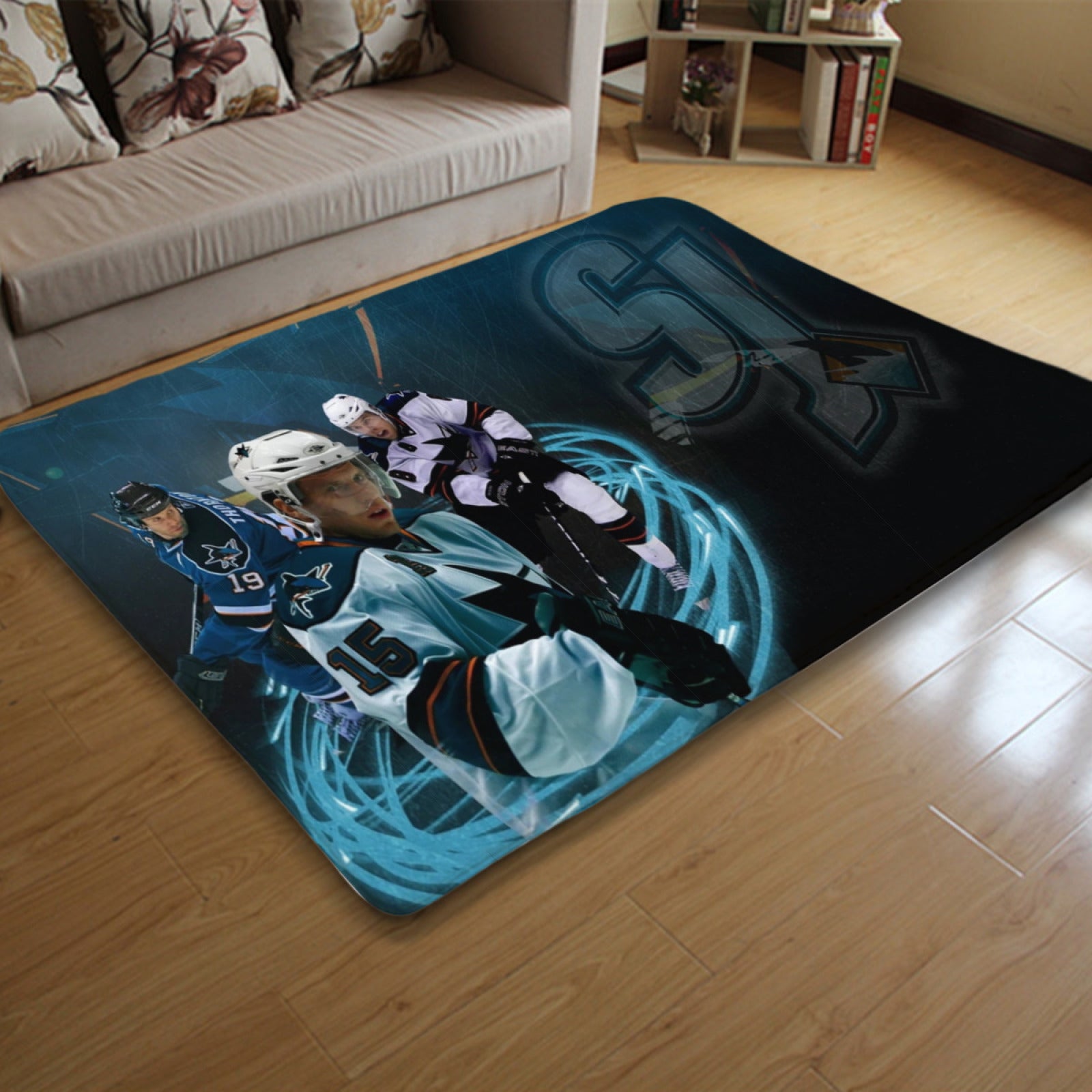 San Jose Sharks Hockey League Carpet Living Room Bedroom Mats Kitchen Bathroom Rugs