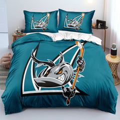 San Jose Sharks Hockey League Duvet Cover Quilt Case Pillowcases