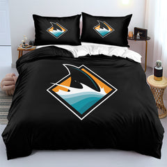 San Jose Sharks Hockey League Duvet Cover Quilt Case Pillowcases