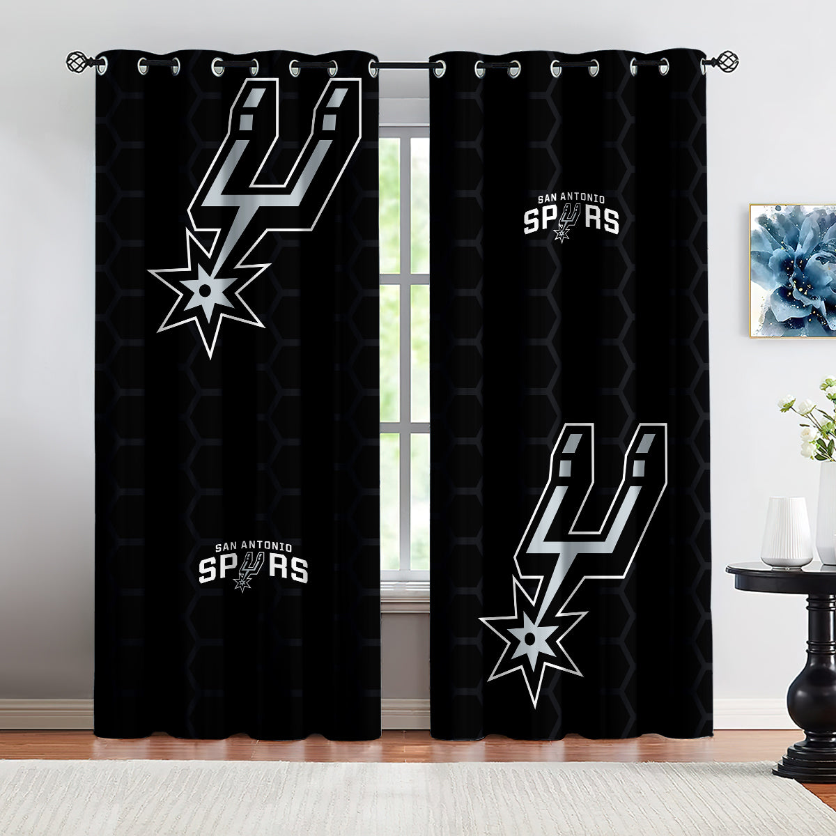 San Antonio Basketball Spurs Blackout Curtains Drapes For Window Treatment Set